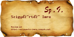 Szigyártó Imre névjegykártya