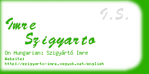 imre szigyarto business card